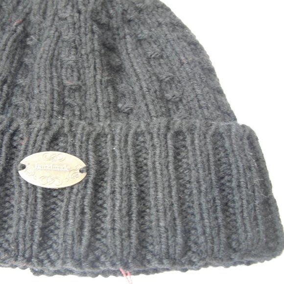 Hand Knitted Hat Toque Adult Size S-(M Acrylic Color Black - 018 Hand knit by me - Picture 9 of 9